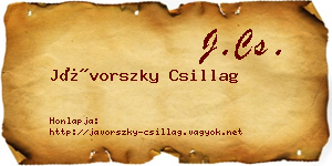 Jávorszky Csillag névjegykártya